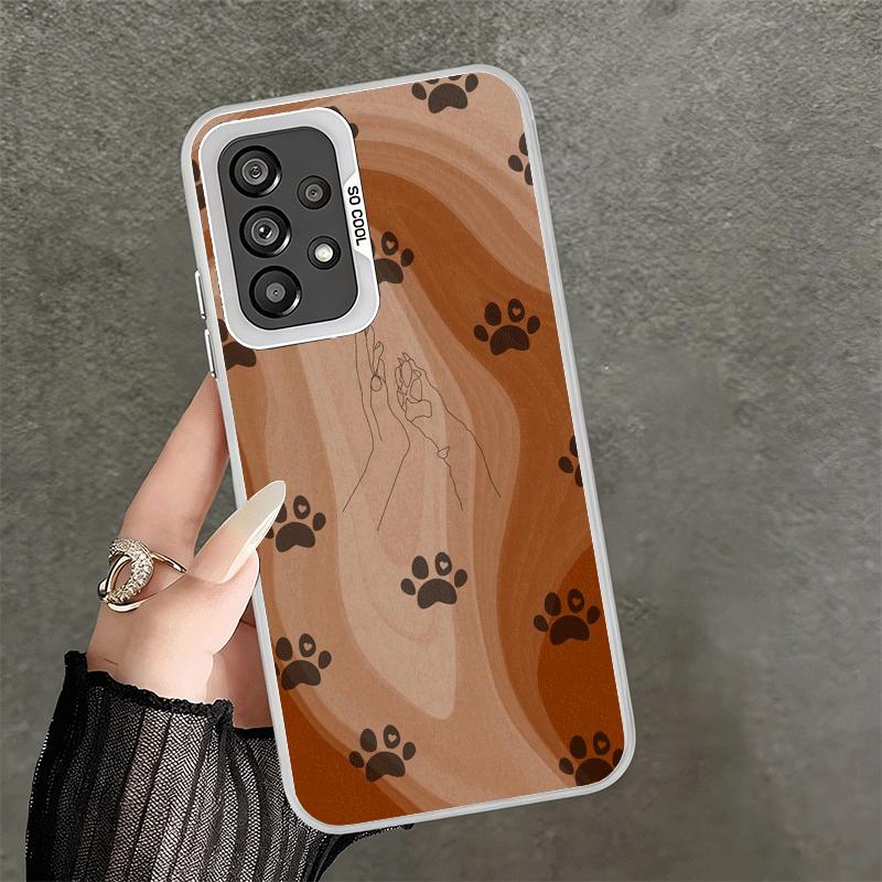 Hundefußabdruck Pfote Niedliches Muster Stoßfeste Handyhülle für Samsung A17 A16 A15 A14 A37 A57 A36 A56 A26 A35 A55 A25 A34 A54 A24 A13