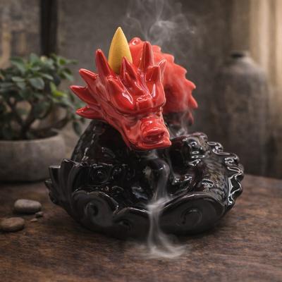 Backflow Incense Burner – Small Red Dragon
