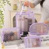 Fashion Portable Cosmetics Storage Bag Mesh Heart Makeup Bag Toiletries Bag Women
