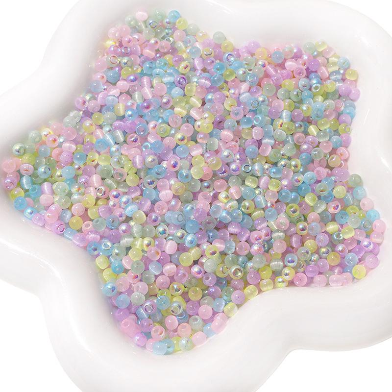 10g Aurora Cat Eye Glass Seed Beads: High-Quality DIY Beading Accessories for Handmade Bracelets