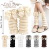 Bow Foot Cover Knitted Bow Leg Warmers Kawaii Long Stockings  Girls Fashion