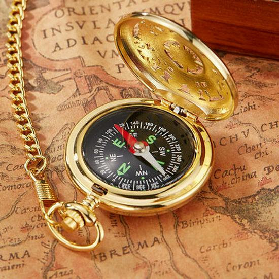 2021 Compass Pocket Watch with Flip Cover for Outdoor Exploration and Mountaineering