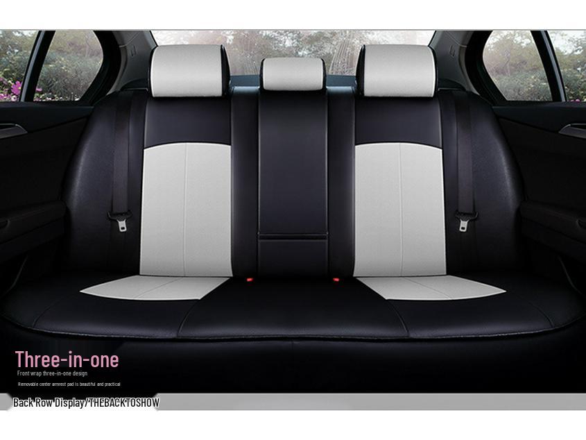 Universal Full Leather 3D Surround Car Seat Cushion - All-Season Protection