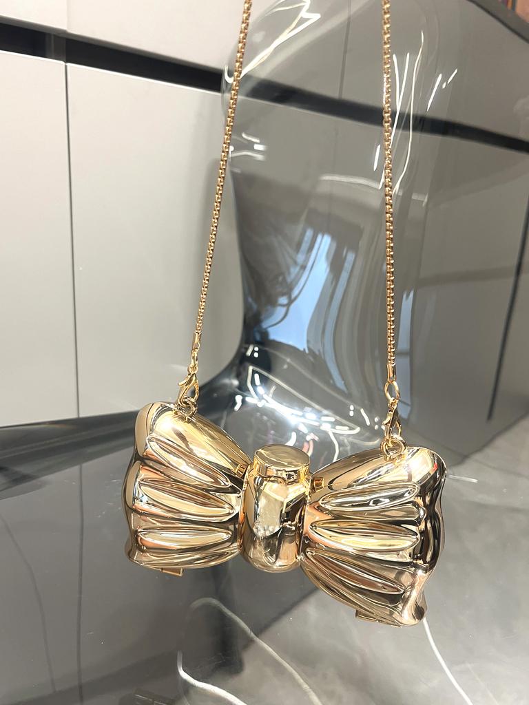 Golden Evening Bag  Purses and Handbag Luxury Designer Shoulder Bags Funny Shape Party Wedding Round Acrylic Shiny Clutch Purse