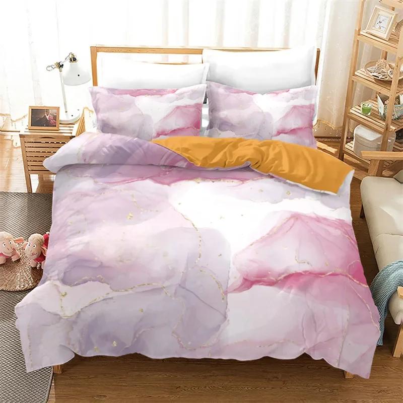 Marble Duvet Cover Abstract Geometric Bedding Set Microfiber Full Queen King Comforter Cover For Kids Girls Boys Bedroom Decor