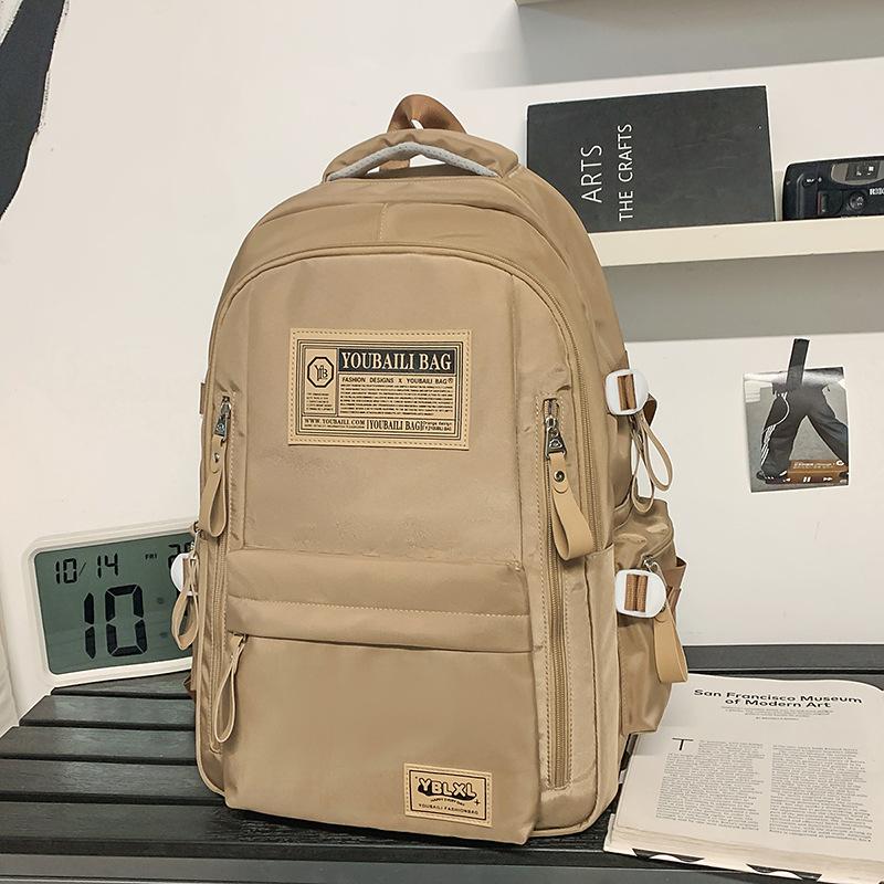 New Fashion Student Schoolbag Japanese Ins Simple Korean Version Junior High School Student Double Shoulder Male and Female Couple Backpack