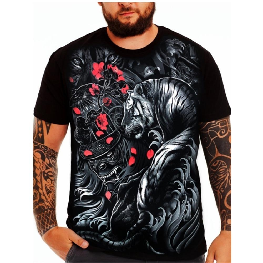 Men's Stylish T-Shirt with Polar Bear Print, New Summer Casual Outdoor Short Sleeve, Lightning Pattern, Comfortable Streetwear Top