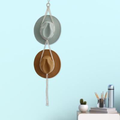 Hat Hanger Space-saving Decorative Handmade Bohemian Wall Hanging Hat Holder with Tassels for Home