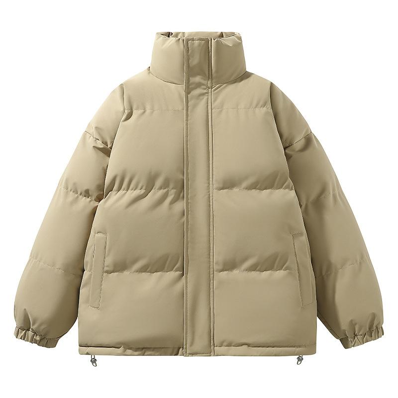 Solid Color Cotton Jacket for Men and Women Same Style Winter Bread Suit Large Size Thickened Warm and Loose Hong Kong Style Casual Jacket