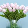 5 Pcs Artificial PU Tulip Real Touch Fake Flower Bouquet Fake Floral Arrangement for Wedding Spring Home Office Party Decoration