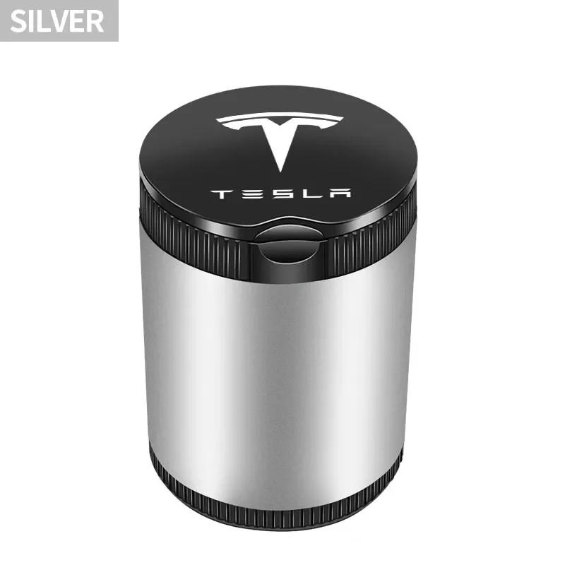 Autoaufkleber Tesla Auto Zigarettenaschenbecher Becher mit Deckel Tragbarer Abnehmbarer Fahrzeug Aschenbecher Halter Box Für Tesla Model 3 Model S Mo