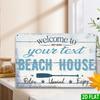 Custom 2D Retro Metal Wall Art Coastal Cottage Sign Text Year Vacation Rental Home Decor