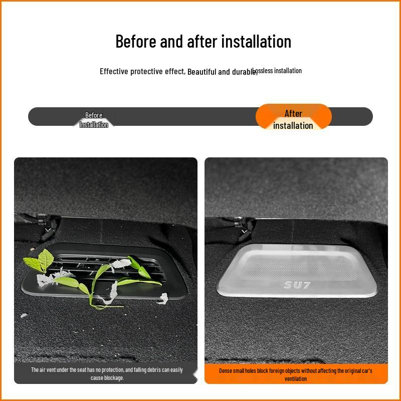 Anti-Clog Air Vent Cover for Xiaomi SU7 Under-Seat Dust Protection