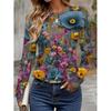 Womens Long Sleeve Crew Neck T-Shirt With 3D Flamingo Print Soft Milk Silk Fabric Loose Fit Casual 2025