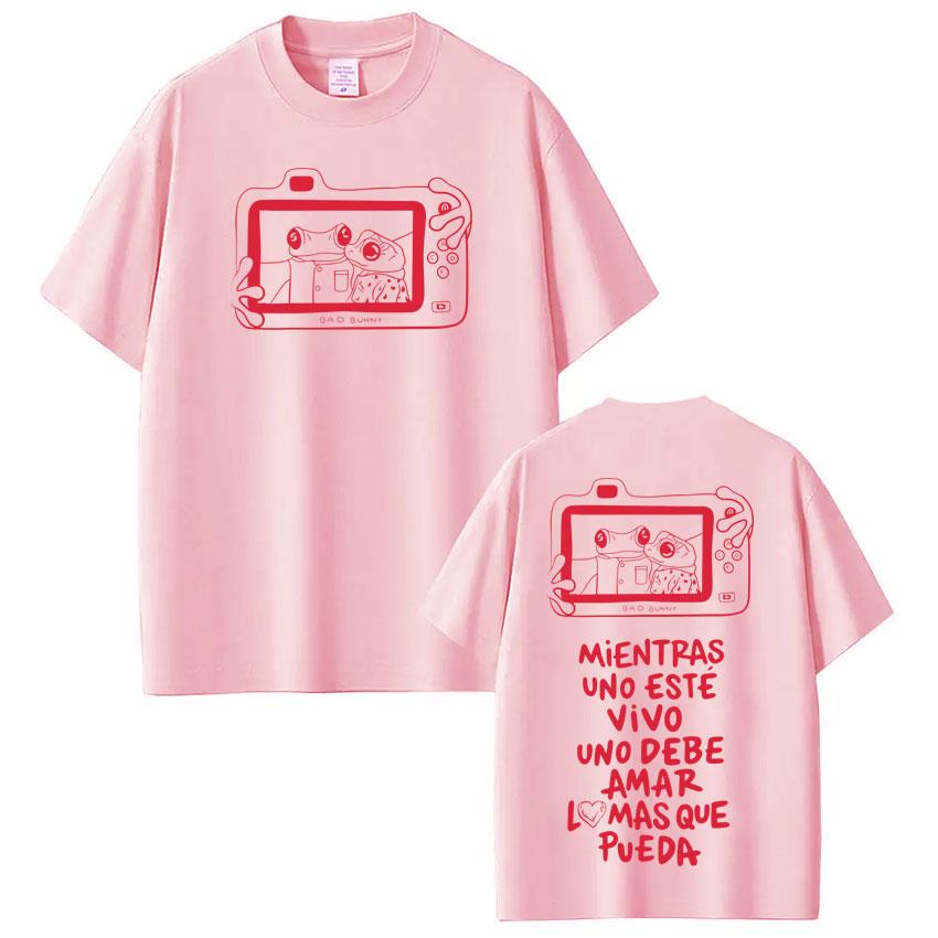 New Rapper Bad Bunny Tour Print T Shirt Unisex Hip Hop Oversized Tshirts Summer Unisex Cotton Loose