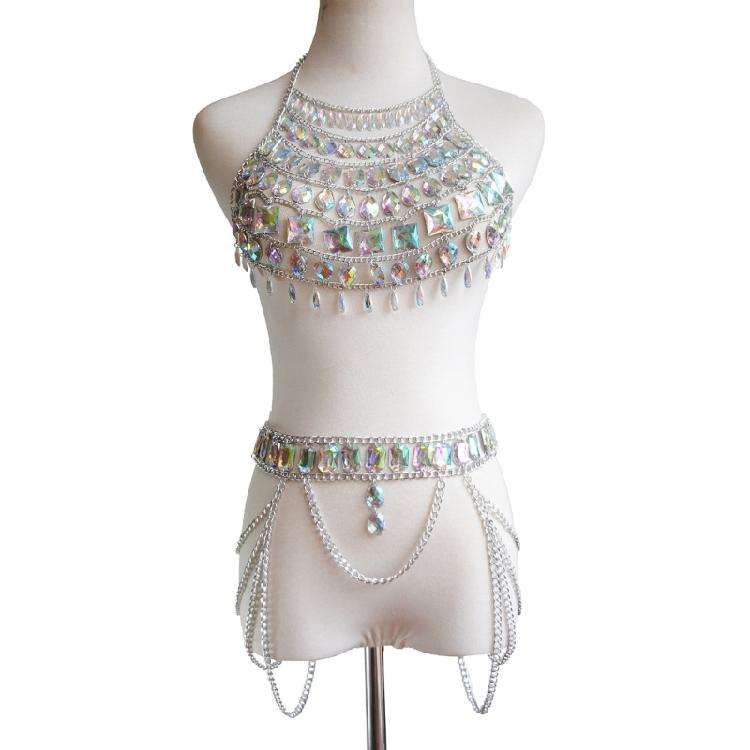 

Simple Rhinestone Body Chain Crystal Bikini Bra Body Chain Jewelry Sexy Chain