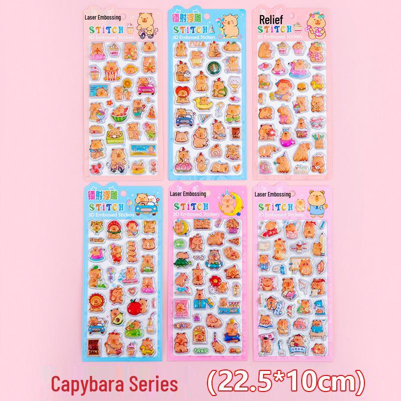 3D Capybara Lasergeprägter Kristallaufkleber für Kinder DIY Dekoration