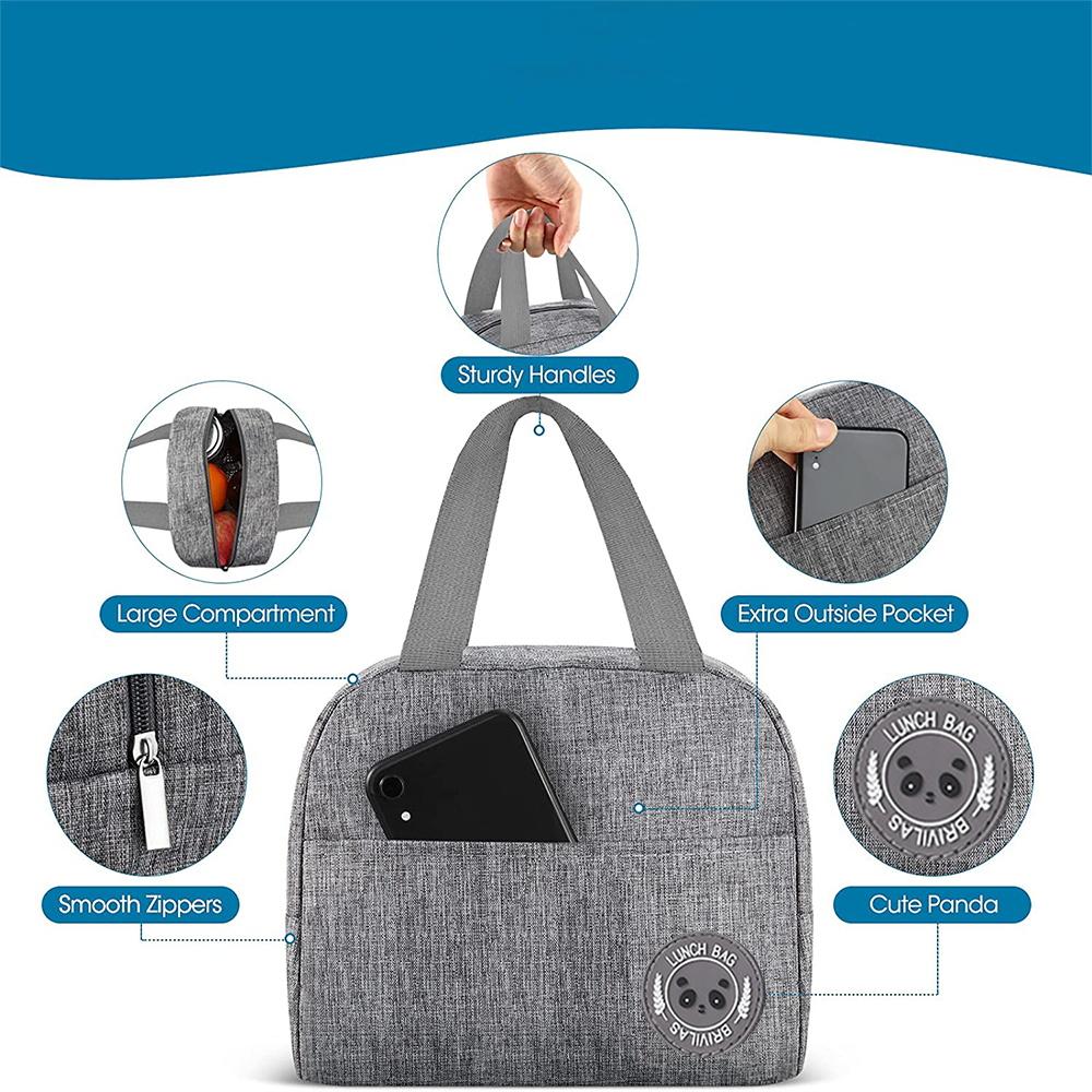 Lunch Carryalls Color Lightweight Insulated Zipper for Women Child Convenient Lunch Box School Picnic Tote Food Storage Carryalls Latest Handbag