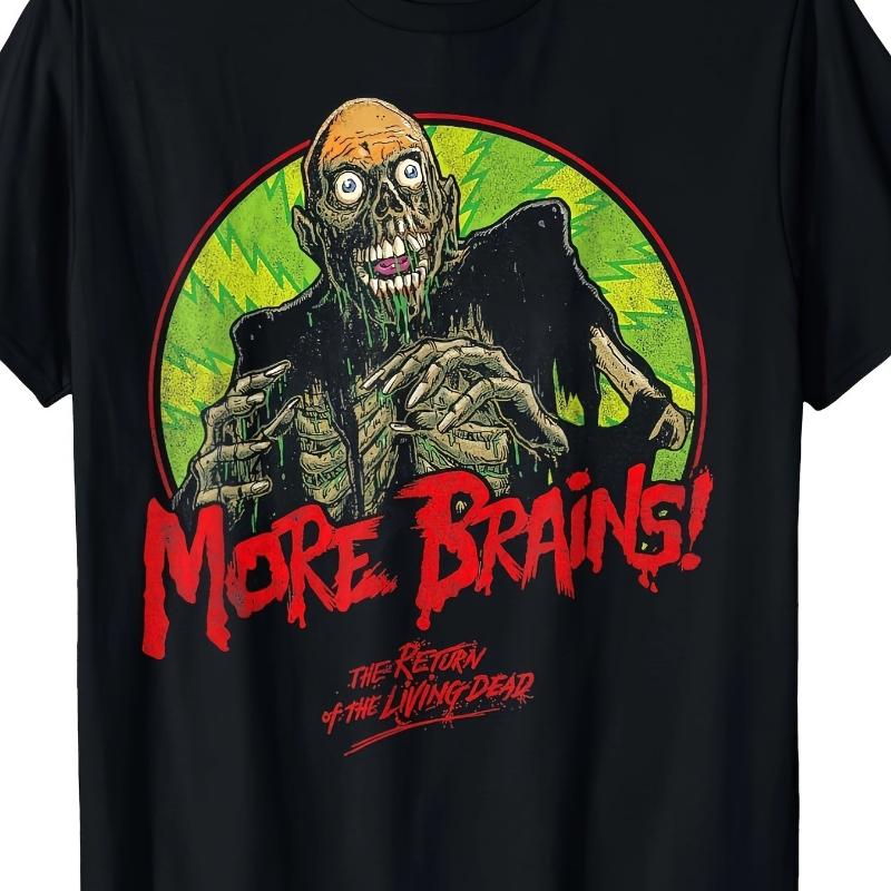 

Мужская футболка «Ночь живых мертвецов» - Винтажный дизайн 80-х с надписью «Больше мозгов!»« и »Ты говоришь о смерти« лозунги 4XL