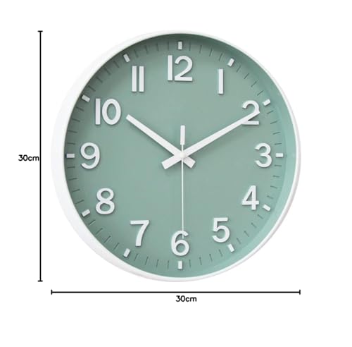 HZDHCLH Nástěnné hodiny, Nástěnné hodiny, Stylové, Tiché, Skandinávské (Zelená a bílá)…