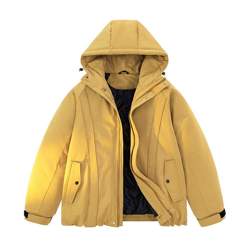 Winter Hooded Jacket, Cotton Jacket, Loose and Versatile Workwear, Cotton Jacket