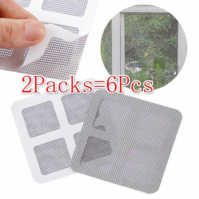 2Packs=6Pcs Summer Window Mosquito Netting Patch Repairing Broken Holes