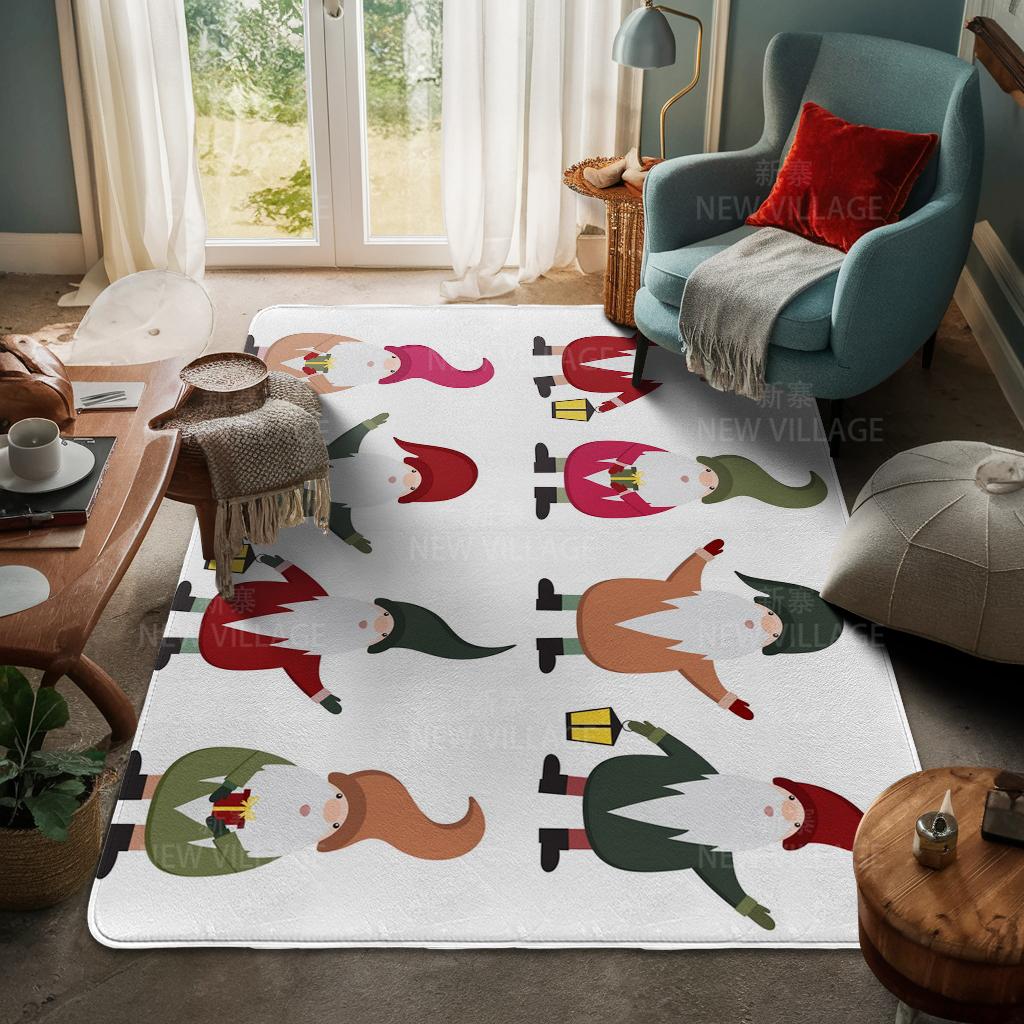 House Entrance Carpet Home Door Mat Living Room Bath Foot Bathroom Non-slip Water Absorption Rugs Bath Merry Christmas Winter