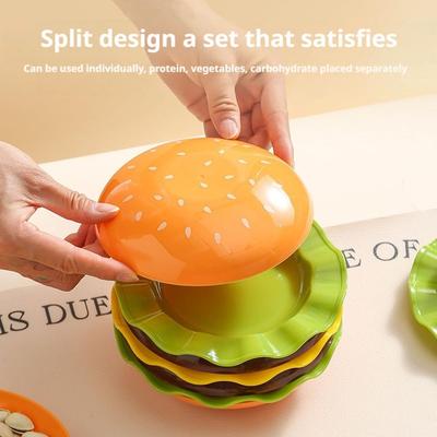Set di Piatti Impilabili per Hamburger Burger 6 Strati Mini Piatto da Cena Alto Valore Piatto Osso Spiedino Divertenti Contenitori per Salse Decorazione Tavola