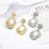 Women Concave Convex Texture All Matching Long Ear Stud Earring