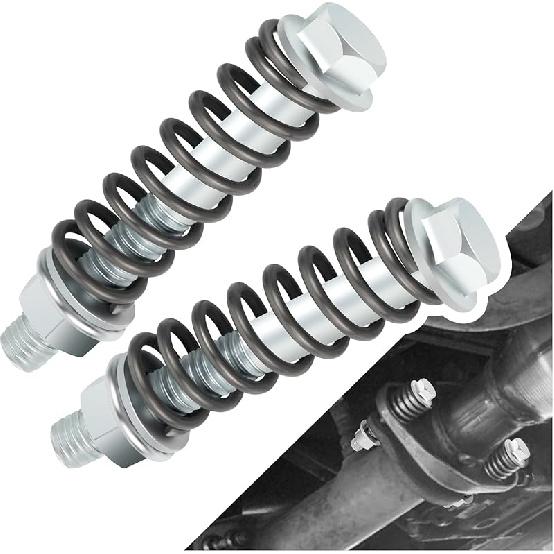2PCS M10X1.25 Exhaust Manifold Bolts,Heavy Duty Exhaust Bolts And Nuts Kit With Springs For Muffler System Repairing,Universal Muffler Studs