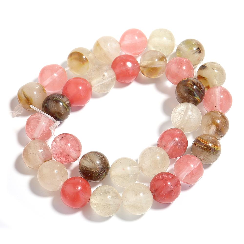 1 Strand 4/6/8/10/12mm Natural Stone Beads Watermelon Peel Round Loose Spacer Beads For Jewelry Making DIY Necklace Bracelets