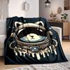 1pc SpaceKitty Lightweight Flannel Blanket, Comfortable and Warm Blanket, for Office and Camping Sofa Bed004