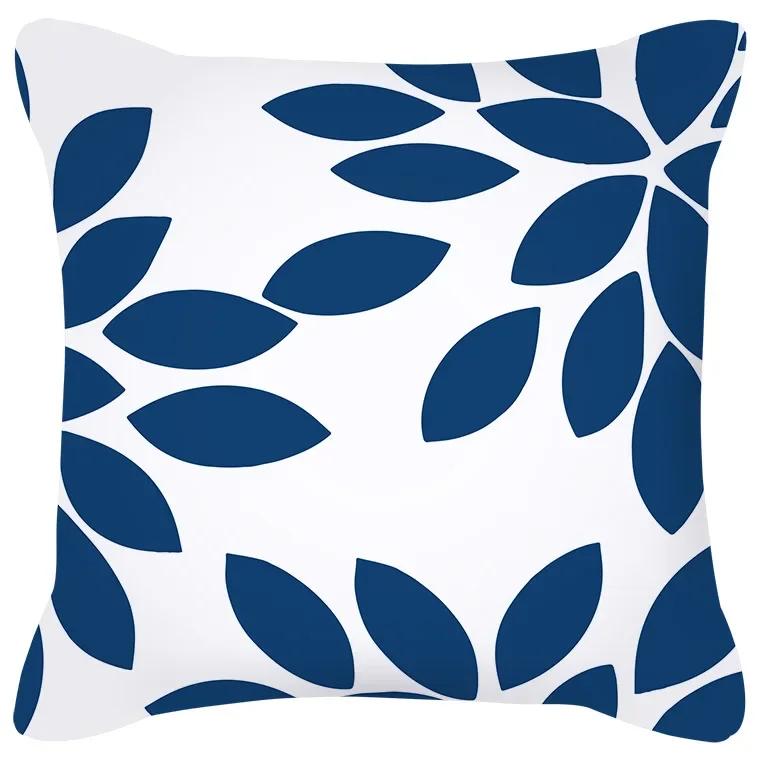Cushion Cover Geometric Pattern Blue Gray Pillow  Upholstered Sofa   Home Decor