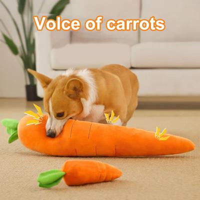 Dog Toy Carrot Shape Pet Plush Toy with Sound Bite-resistant Soft Comfortable Dog Sleeping Cushion Pet Supplies