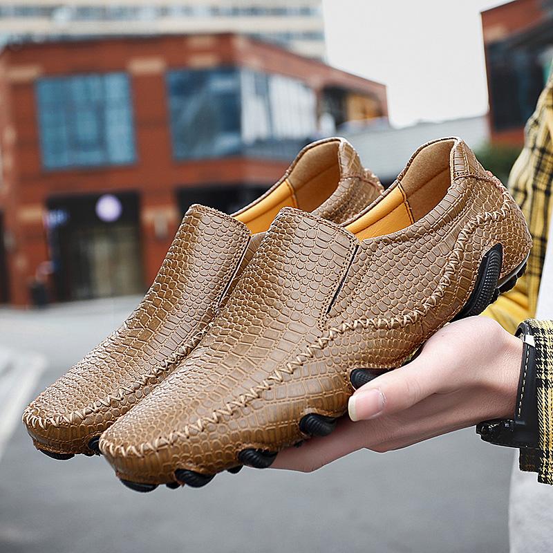 Fashion Octopus Soft Sole with Fashionable Design Loafer Handmade Comfortable Shoes Men's Unique Design Large Size Casual Leather Shoes