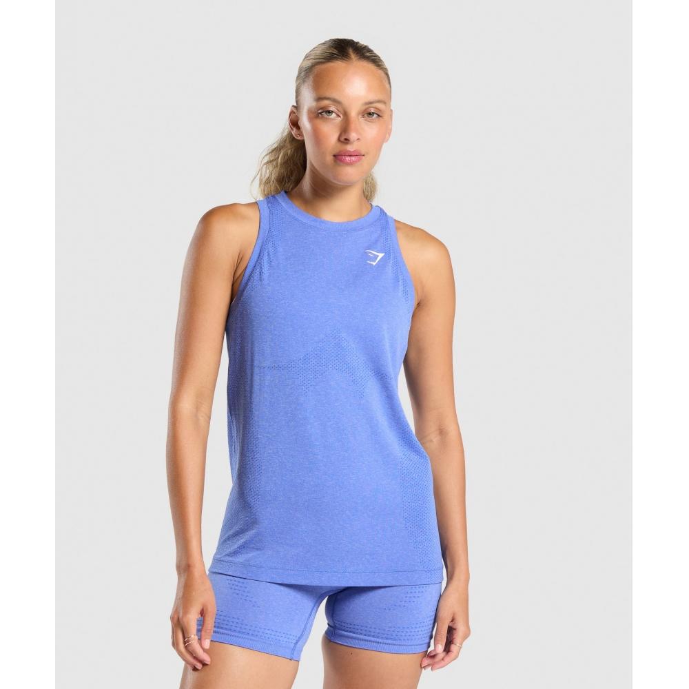 

GYMSHARK Vital Seamless Light Tank Lift Blue Marl B3A2Q UCW6 XXL