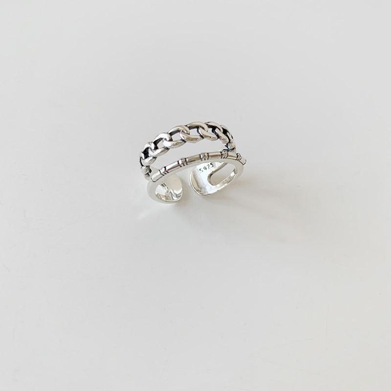 Stylish Korean 925 Silver Cross Twisted X Ring For Women Adjustable Fashion Accessory