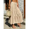 Women's High Waist A Line Maxi Skirt Loose Fit Casual Solid Color Long Boho Skirt