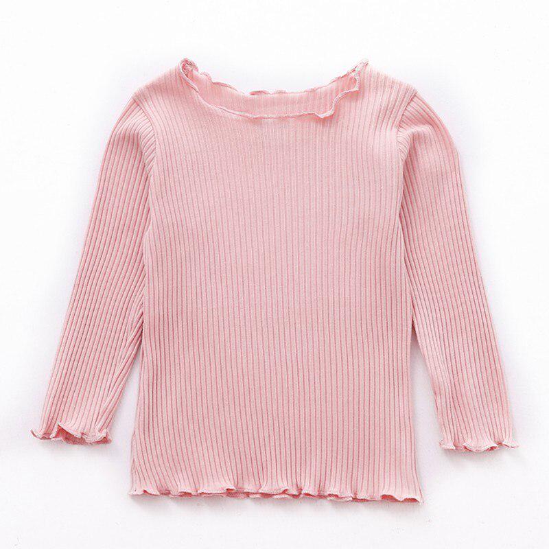 Autumn Baby Girls Clothes Long Sleeve Solid T-shirt Kids Tops Cotton T-shirts Casual Blouse Spring