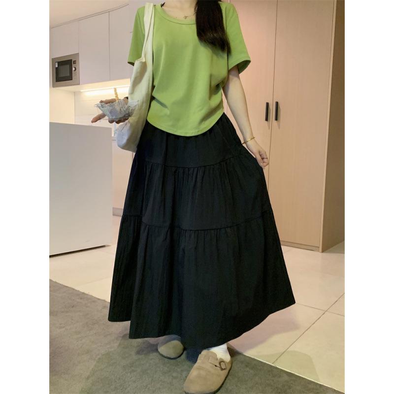 Women s French-Inspired White Midi Skirt: High-Waisted, Loose A-Line, Perfect for Spring/Summer Large 3XL