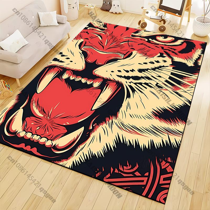 15 Sizes Japanese Tiger Pattern Painting Printed Carpet Fashion Mat Non -slip Carpet Rug Outdoor Carpet Door Mat Play Mat Gift