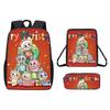 Christmas Backpack Cartoon Shoulder Bag Pencil Case Three Piece Set