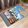 Robocar Poli cartoon theme Rug Floor Mat for Living Room or Bedroom Soft and Comfortable Carpet a Gift for Birthday and Holiday.
