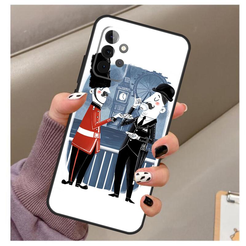 London Red Bus Big Ben Soft Case For Samsung Galaxy A32 A52 A72 A12 A42 A40 A50 A70 A03S A21S A52S A71 A51 Cover
