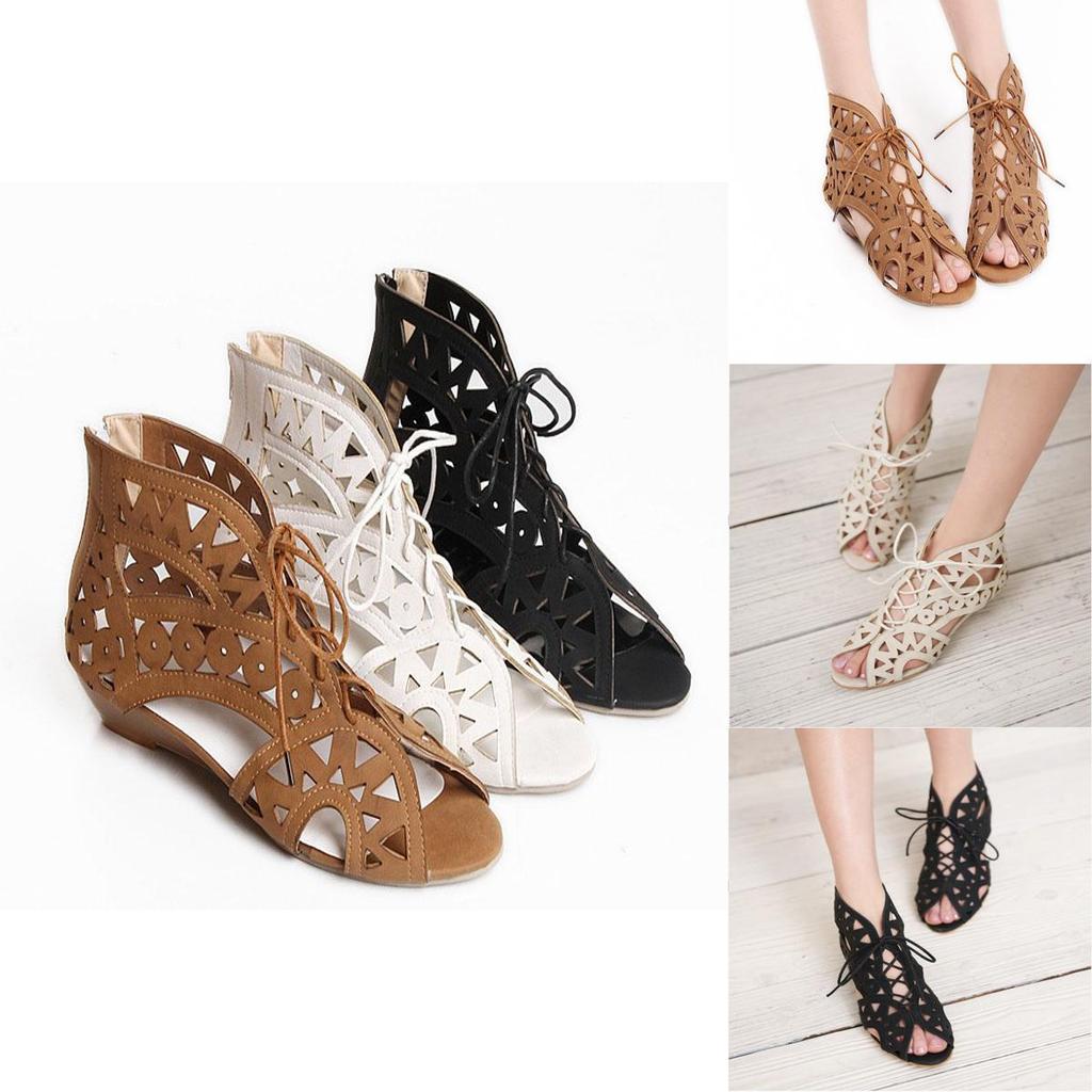 Premium Quality 2018 New Fashion Roman Hole Flat Sandals For Women In Versatile Sizes