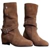 Stylish Niche Design Increases the Sense of Western Boots Women's 2025 Autumn and Winter New Belt Buckle Two Wear Matte Leather Short Boots