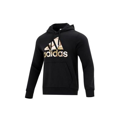 adidas Cosmo Hd Logo Print Drawstring Hoodie Men Tops Black GV2126