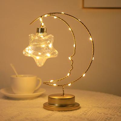 Luzes decorativas de Natal, enfeites de lua de ferro para ambientes internos, luzes noturnas, luzes de estilo para presentes de aniversário