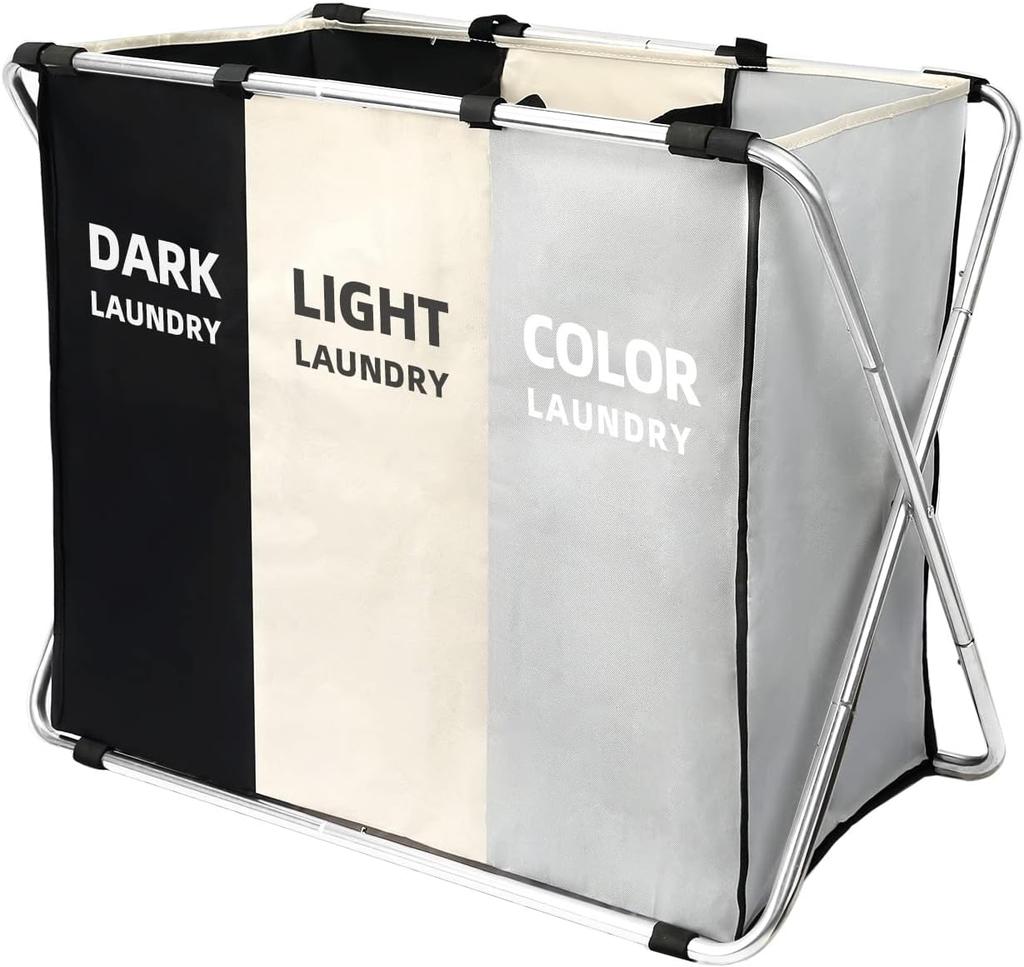 Large Laundry Basket, Freestanding Laundry Hamper, Collapsible Tall Clothes Hamper with Handles for Dirty Clothes