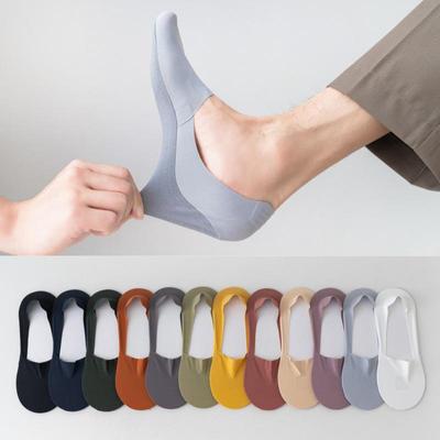 Чоловічі безшовні нековзкі невидимі шкарпетки Ice Silk, бавовняний низ, на весну/літо